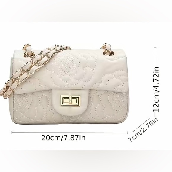 Black Leather Crossbody Chain Bag. Real Leather. - Picture 3 of 3